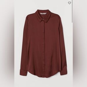 H&M brown Long Sleeve Blouse